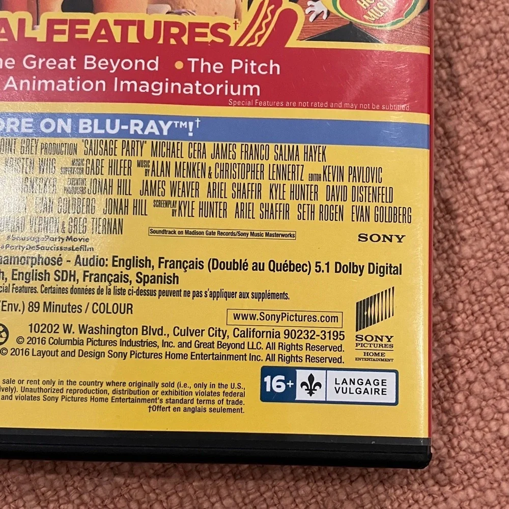 Sausage Party DVD - Seth Rogen Jonah Hill James Franco Michael Cera - Picture 5 of 9